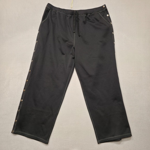 Other - Renova Medical Wear Men's Black Tear Away Pants with‎ Silver Buttons Size 2XL
